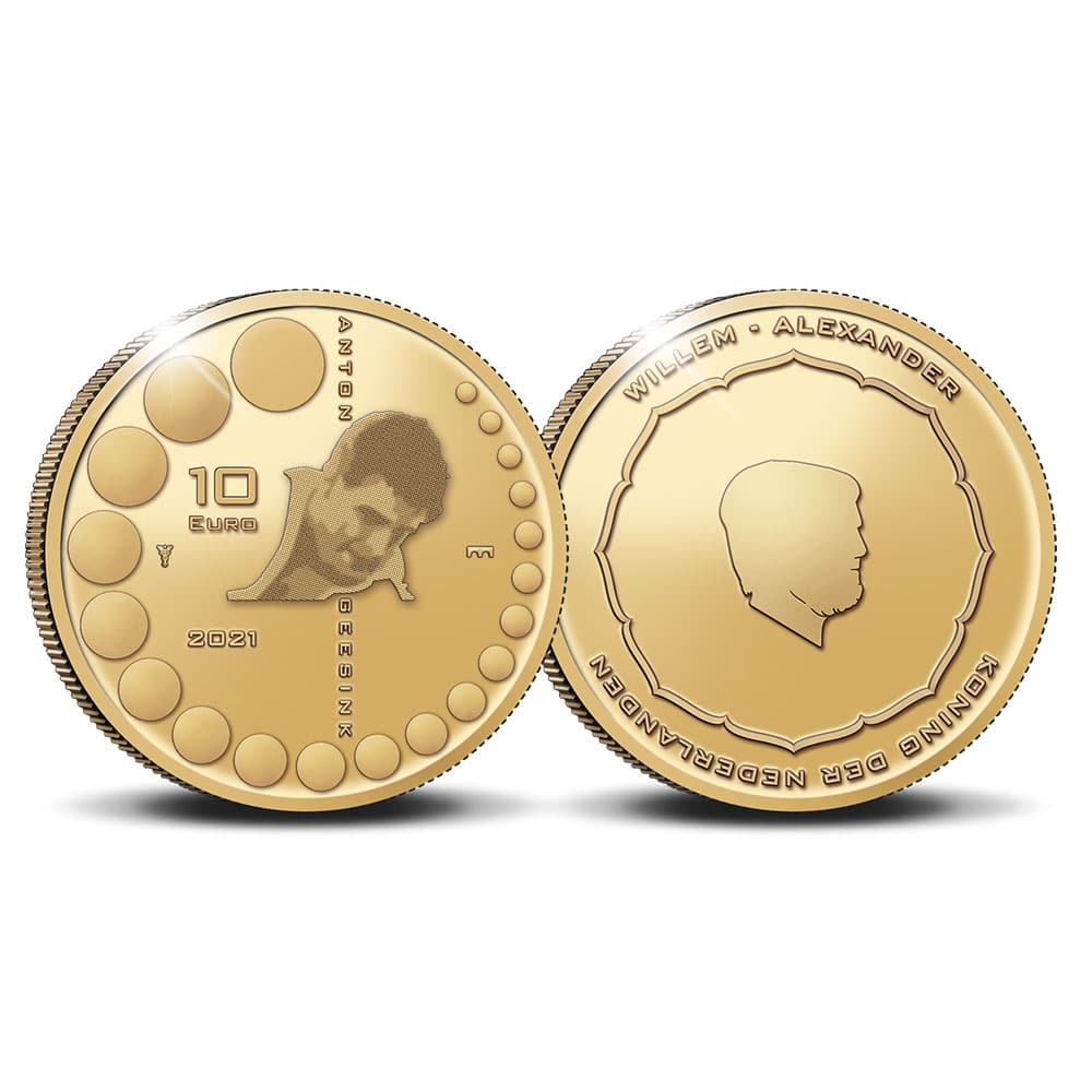 Gouden 10 euro 2021 Proof munt: Anton Geesink - Image 2