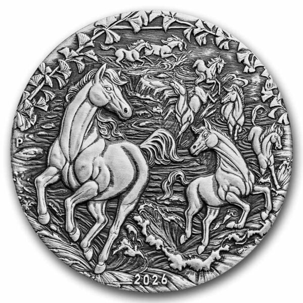Luna III - Year of the horse 2026 2 oz Antique Finish
