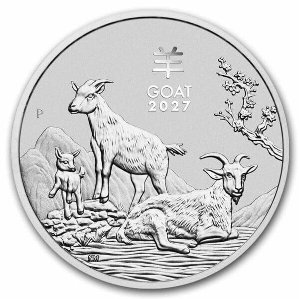 Lunar III – Year of the Goat 1 oz front 101munten Year of the Goat