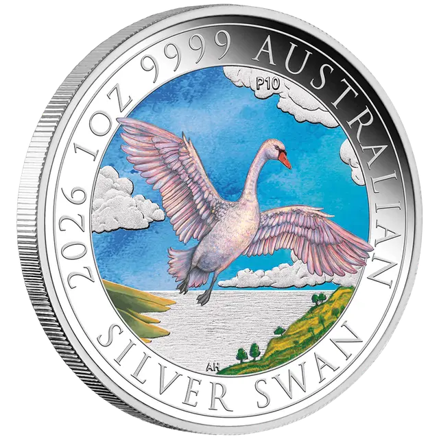 Swan 1 oz 2026 coloured (1.500 oplage)