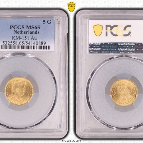 5 gulden 1912 MS65 PCGS slab