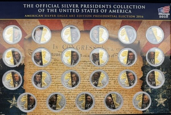 American Eagle 1 oz Presidential Set 2016 – Partial Gilded