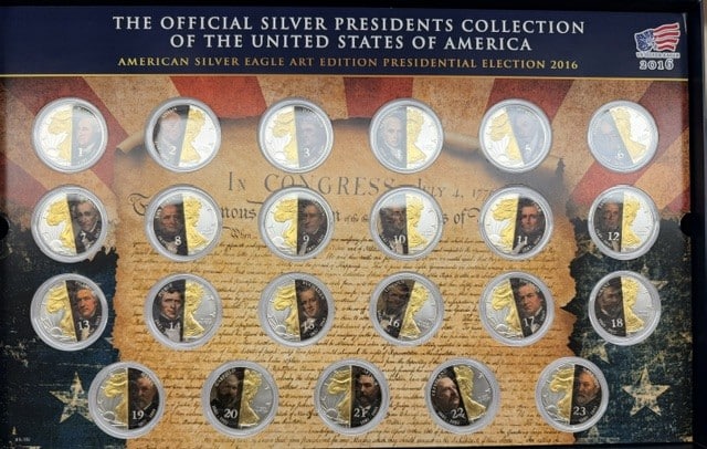 American Eagle 1 oz Presidential Set 2016 – Partial Gilded