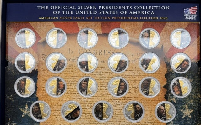 American Eagle 1 oz Presidential Set 2020 – Partial Gilded